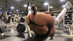 Late night play with bubble ass at the gym!