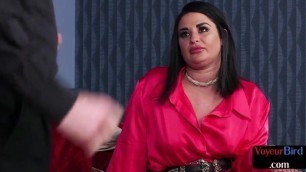 Chubby UK voyeur reveals butt for wanking sub