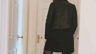 Crossdresser Suzee0 showing off sissy knickers kinky boots
