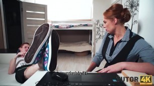 TUTOR4K&period; English instructor gives a pleasant blowjob and gets drilled