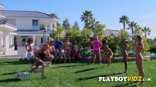 Fun in the sun with a sex group of horny swinger couples&excl;