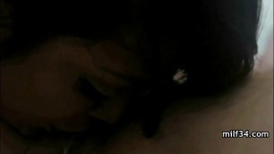 Horny latina milf finds herself some dick