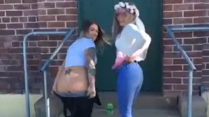Two Cute Girls Mooning (Boomerang)