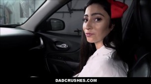 DadCrushes&period;com - Hot Latina Teen Step Daughter With Braces Jasmine Vega Fucked By Step Dad In Back Seat Of His Car After She Is Caught Shoplifting Panties