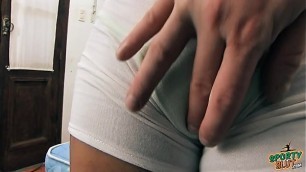 Round Ass TEEN Training and Teasing cock&period; Sexy Cameltoe&period;