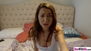 Brunette Lily Adams enjoys her stepbrothers hard on inside her