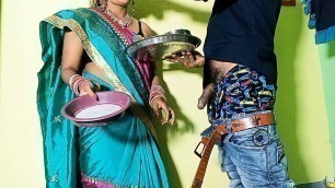 Karwa Chauth Special Bengali Married Couple First Sex and had blowjob in the room with clear Hindi Audio