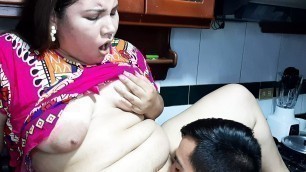 I get horny in the kitchen part 2 My stepbrother eats my pussy