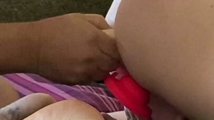 filmed with iphone very rough double penetration  double dildo double orgasm close up