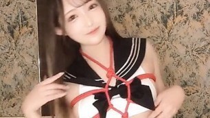 Tortoise shell bondage challenge on the uniform