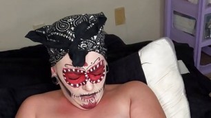 Happy Halloween! Close up Chubby milf makeup artist plays with pussy and ass with makeup brushes to orgasm. ATM