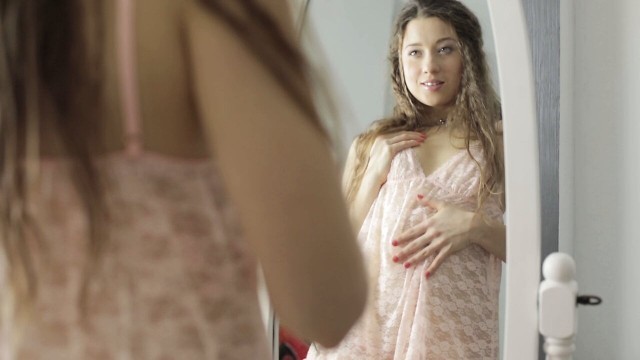 Horny russian girl at home alone