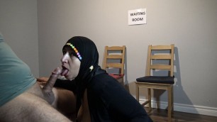 Hijab girl caught me masturbating in hospital waiting room - SHE GAVE ME A BLOWJOB