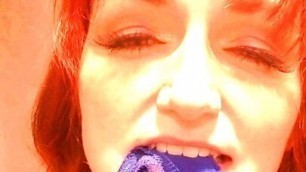 Horny Redhead Slut Masturbating in Public Store Bathroom